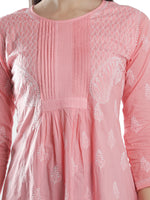 Load image into Gallery viewer, Seva Chikan Hand Embroidered Cotton Lucknowi Chikan Short Top