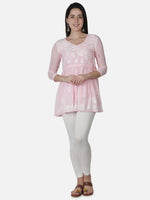 Load image into Gallery viewer, Seva Chikan Hand Embroidered Georgette Lucknowi Chikan Top