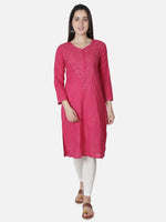 Load image into Gallery viewer, Seva Chikan Hand Embroidered Cotton Lucknowi Chikankari Kurta