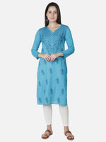 Load image into Gallery viewer, Seva Chikan Hand Embroidered Cotton Lucknowi Chikankari Kurta