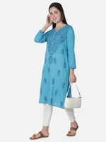 Load image into Gallery viewer, Seva Chikan Hand Embroidered Cotton Lucknowi Chikankari Kurta