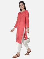 Load image into Gallery viewer, Seva Chikan Hand Embroidered Cotton Lucknowi Chikan Kurti