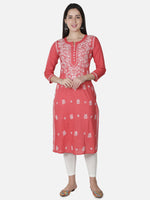 Load image into Gallery viewer, Seva Chikan Hand Embroidered Cotton Lucknowi Chikankari Kurta