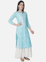Load image into Gallery viewer, Seva Chikan Hand Embroidered Cotton Lucknowi Chikankari Kurta