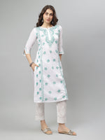 Load image into Gallery viewer, Seva Chikan Hand Embroidered Cotton Chikankari kurta