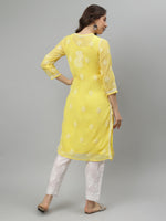Load image into Gallery viewer, Seva Chikan Hand Embroidered Georgette Lucknowi Chikankari Kurta With Slip