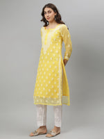 Load image into Gallery viewer, Seva Chikan Hand Embroidered Georgette Lucknowi Chikankari Kurta With Slip
