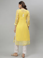 Load image into Gallery viewer, Seva Chikan Hand Embroidered Georgette Lucknowi Chikankari Kurta With Slip
