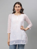 Load image into Gallery viewer, Seva Chikan Hand Embroidered Georgette Lucknowi Chikan Top SCL9217
