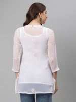 Load image into Gallery viewer, Seva Chikan Hand Embroidered Georgette Lucknowi Chikan Top SCL9217