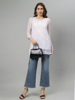 Load image into Gallery viewer, Seva Chikan Hand Embroidered Georgette Lucknowi Chikan Top SCL9217