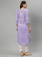Load image into Gallery viewer, Seva Chikan Hand Embroidered Terivoil Cotton Lucknowi Chikankari Kurta