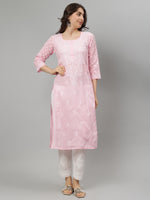 Load image into Gallery viewer, Seva Chikan Hand Embroidered Terivoil Cotton Lucknowi Chikankari Kurta