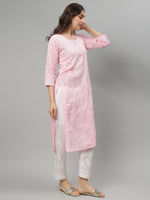 Load image into Gallery viewer, Seva Chikan Hand Embroidered Terivoil Cotton Lucknowi Chikankari Kurta