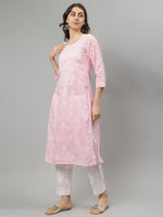 Load image into Gallery viewer, Seva Chikan Hand Embroidered Terivoil Cotton Lucknowi Chikankari Kurta