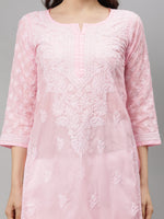 Load image into Gallery viewer, Seva Chikan Hand Embroidered Terivoil Cotton Lucknowi Chikankari Kurta