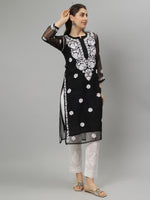 Load image into Gallery viewer, Seva Chikan Hand Embroidered Georgette Lucknowi Chikankari Kurta With Slip