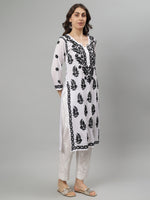 Load image into Gallery viewer, Seva Chikan Hand Embroidered Modal Lucknowi Chikankari Kurta