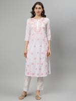 Load image into Gallery viewer, Seva Chikan Hand Embroidered Cotton Chikankari kurta