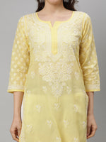 Load image into Gallery viewer, Seva Chikan Hand Embroidered Terivoil Cotton Lucknowi Chikankari Kurta