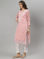 Load image into Gallery viewer, Seva Chikan Hand Embroidered Georgette Lucknowi Chikankari Kurta With Slip