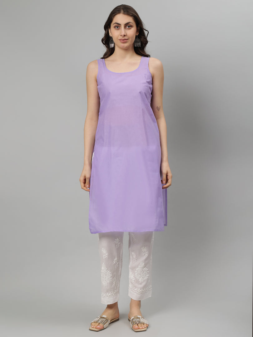 Seva Chikan Hand Embroidered Georgette Lucknowi Chikankari Kurta With Slip