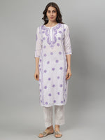 Load image into Gallery viewer, Seva Chikan Hand Embroidered Cotton Chikankari kurta