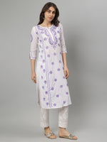 Load image into Gallery viewer, Seva Chikan Hand Embroidered Cotton Chikankari kurta