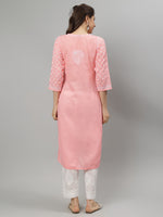Load image into Gallery viewer, Seva Chikan Hand Embroidered Terivoil Cotton Lucknowi Chikankari Kurta