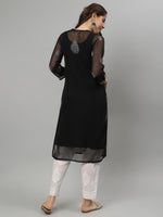 Load image into Gallery viewer, Seva Chikan Hand Embroidered Georgette Lucknowi Chikankari Kurta With Slip