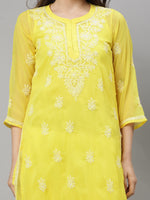 Load image into Gallery viewer, Seva Chikan Hand Embroidered Georgette Lucknowi Chikankari Kurta With Slip
