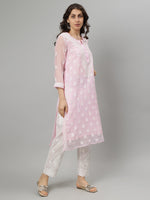 Load image into Gallery viewer, Seva Chikan Hand Embroidered Georgette Lucknowi Chikankari Kurta With Slip