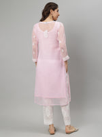 Load image into Gallery viewer, Seva Chikan Hand Embroidered Georgette Lucknowi Chikankari Kurta With Slip