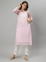 Load image into Gallery viewer, Seva Chikan Hand Embroidered Georgette Lucknowi Chikankari Kurta With Slip