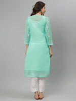 Load image into Gallery viewer, Seva Chikan Hand Embroidered Georgette Lucknowi Chikankari Kurta With Slip