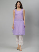 Load image into Gallery viewer, Seva Chikan Hand Embroidered Georgette Lucknowi Chikankari Kurta With Slip