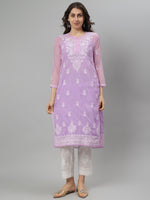 Load image into Gallery viewer, Seva Chikan Hand Embroidered Georgette Lucknowi Chikankari Kurta With Slip