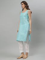 Load image into Gallery viewer, Seva Chikan Hand Embroidered Georgette Lucknowi Chikankari Kurta With Slip