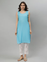 Load image into Gallery viewer, Seva Chikan Hand Embroidered Georgette Lucknowi Chikankari Kurta With Slip