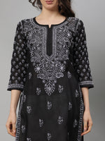 Load image into Gallery viewer, Seva Chikan Hand Embroidered Terivoil Cotton Lucknowi Chikankari Kurta