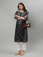 Load image into Gallery viewer, Seva Chikan Hand Embroidered Terivoil Cotton Lucknowi Chikankari Kurta