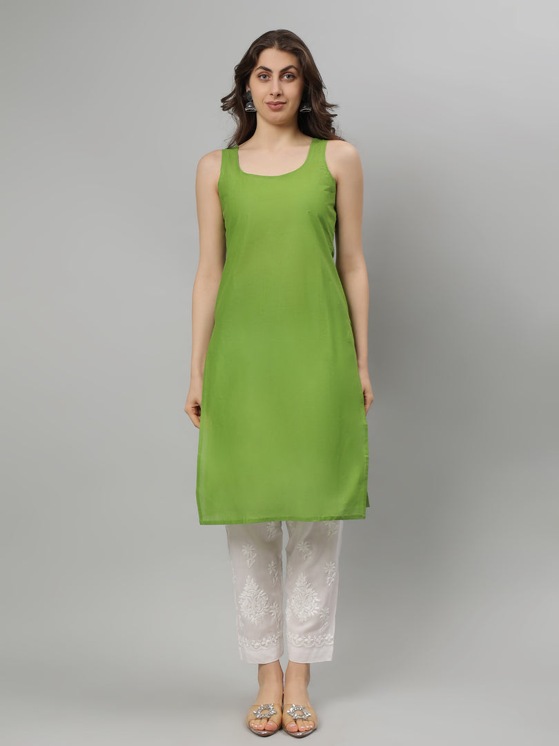 Seva Chikan Hand Embroidered Georgette Lucknowi Chikankari Kurta With Slip