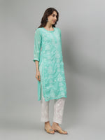 Load image into Gallery viewer, Seva Chikan Hand Embroidered Georgette Lucknowi Chikankari Kurta With Slip SCL4708