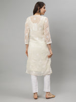 Load image into Gallery viewer, Seva Chikan Hand Embroidered Georgette Lucknowi Chikankari Kurta With Slip
