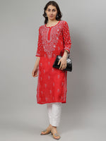 Load image into Gallery viewer, Seva Chikan Hand Embroidered Terivoil Cotton Lucknowi Chikankari Kurta