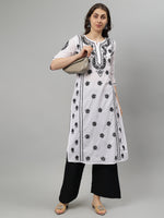 Load image into Gallery viewer, Seva Chikan Hand Embroidered Cotton Chikankari kurta