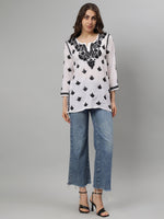 Load image into Gallery viewer, Seva Chikan Hand Embroidered Modal Lucknowi Chikan Top