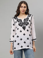 Load image into Gallery viewer, Seva Chikan Hand Embroidered Modal Lucknowi Chikan Top