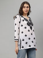 Load image into Gallery viewer, Seva Chikan Hand Embroidered Modal Lucknowi Chikan Top