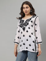 Load image into Gallery viewer, Seva Chikan Hand Embroidered Modal Lucknowi Chikan Top